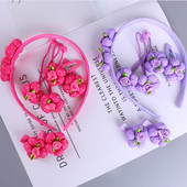 7 db/Szett Elasztikus Hajpánt Gyerek Aranyos Hajtűk Gyerek Virágok Hajkapcsok Lányok Fejfedők Hercegnős Fejdísz Haj Kiegészítők