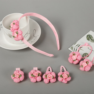 7 db/Szett Elasztikus Hajpánt Gyerek Aranyos Hajtűk Gyerek Virágok Hajkapcsok Lányok Fejfedők Hercegnős Fejdísz Haj Kiegészítők