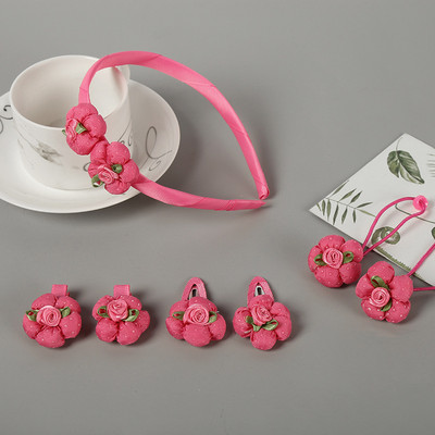 7 db/Szett Elasztikus Hajpánt Gyerek Aranyos Hajtűk Gyerek Virágok Hajkapcsok Lányok Fejfedők Hercegnős Fejdísz Haj Kiegészítők