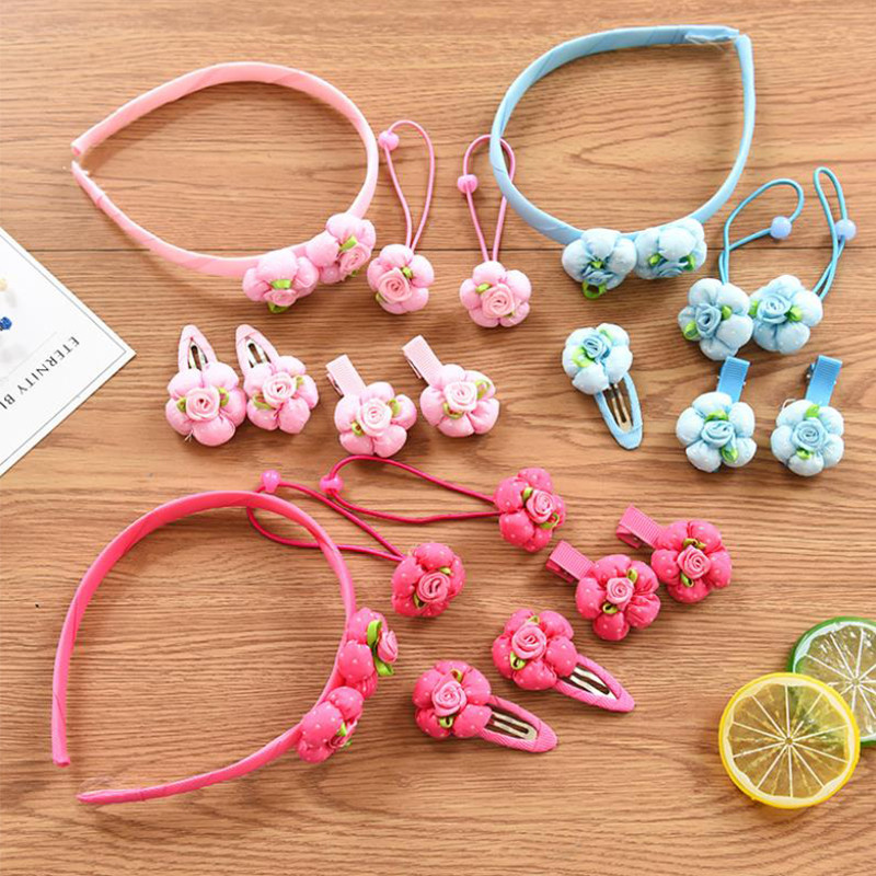 7 db/Szett Elasztikus Hajpánt Gyerek Aranyos Hajtűk Gyerek Virágok Hajkapcsok Lányok Fejfedők Hercegnős Fejdísz Haj Kiegészítők