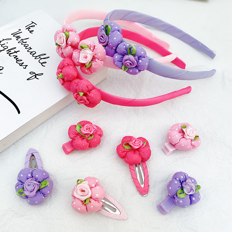 7 db/Szett Elasztikus Hajpánt Gyerek Aranyos Hajtűk Gyerek Virágok Hajkapcsok Lányok Fejfedők Hercegnős Fejdísz Haj Kiegészítők