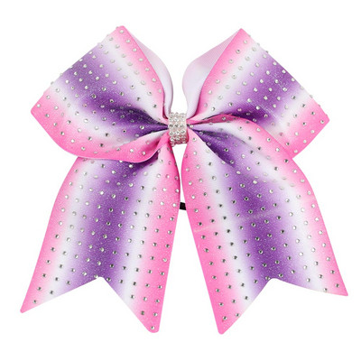 NAUJAS Diamond Cheer Bow Mėlyna Balta Vaikų Cheerleading šokių plaukų lankelis 7,5 colio plaukų lankas su elastinėmis guminėmis juostomis