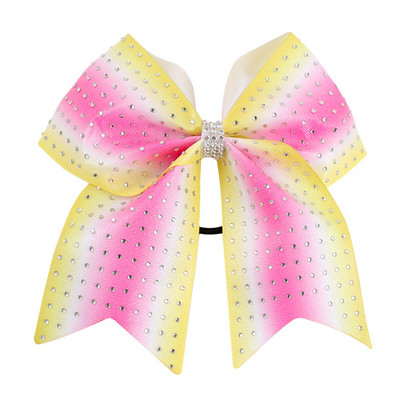 NAUJAS Diamond Cheer Bow Mėlyna Balta Vaikų Cheerleading šokių plaukų lankelis 7,5 colio plaukų lankas su elastinėmis guminėmis juostomis