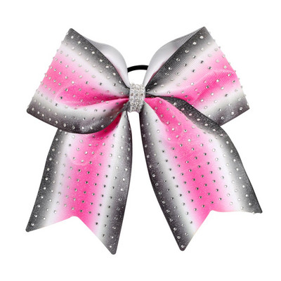 NAUJAS Diamond Cheer Bow Mėlyna Balta Vaikų Cheerleading šokių plaukų lankelis 7,5 colio plaukų lankas su elastinėmis guminėmis juostomis