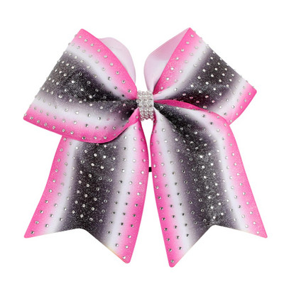 NAUJAS Diamond Cheer Bow Mėlyna Balta Vaikų Cheerleading šokių plaukų lankelis 7,5 colio plaukų lankas su elastinėmis guminėmis juostomis