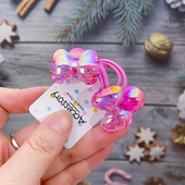 Prekrasna iluzorna mašna s mjehurićima u boji za djevojčice, elastične trake za kosu, uže za kosu, praskava perla Moños Para Cabello Niña dodaci za kosu za djevojčice