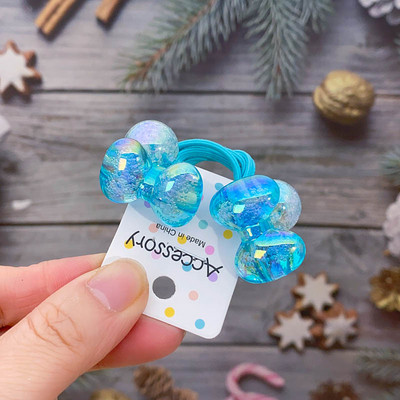 Prekrasna iluzorna mašna s mjehurićima u boji za djevojčice, elastične trake za kosu, uže za kosu, praskava perla Moños Para Cabello Niña dodaci za kosu za djevojčice