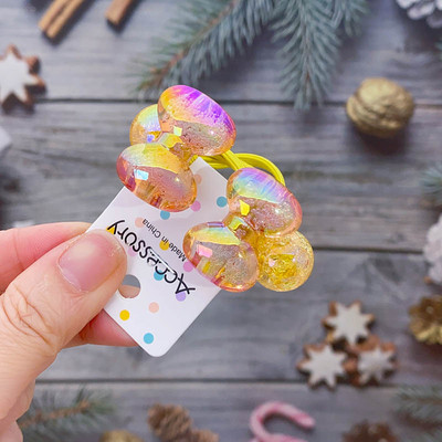 Prekrasna iluzorna mašna s mjehurićima u boji za djevojčice, elastične trake za kosu, uže za kosu, praskava perla Moños Para Cabello Niña dodaci za kosu za djevojčice