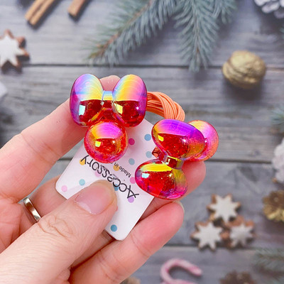 Prekrasna iluzorna mašna s mjehurićima u boji za djevojčice, elastične trake za kosu, uže za kosu, praskava perla Moños Para Cabello Niña dodaci za kosu za djevojčice