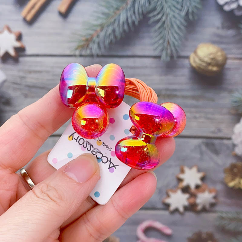 Prekrasna iluzorna mašna s mjehurićima u boji za djevojčice, elastične trake za kosu, uže za kosu, praskava perla Moños Para Cabello Niña dodaci za kosu za djevojčice