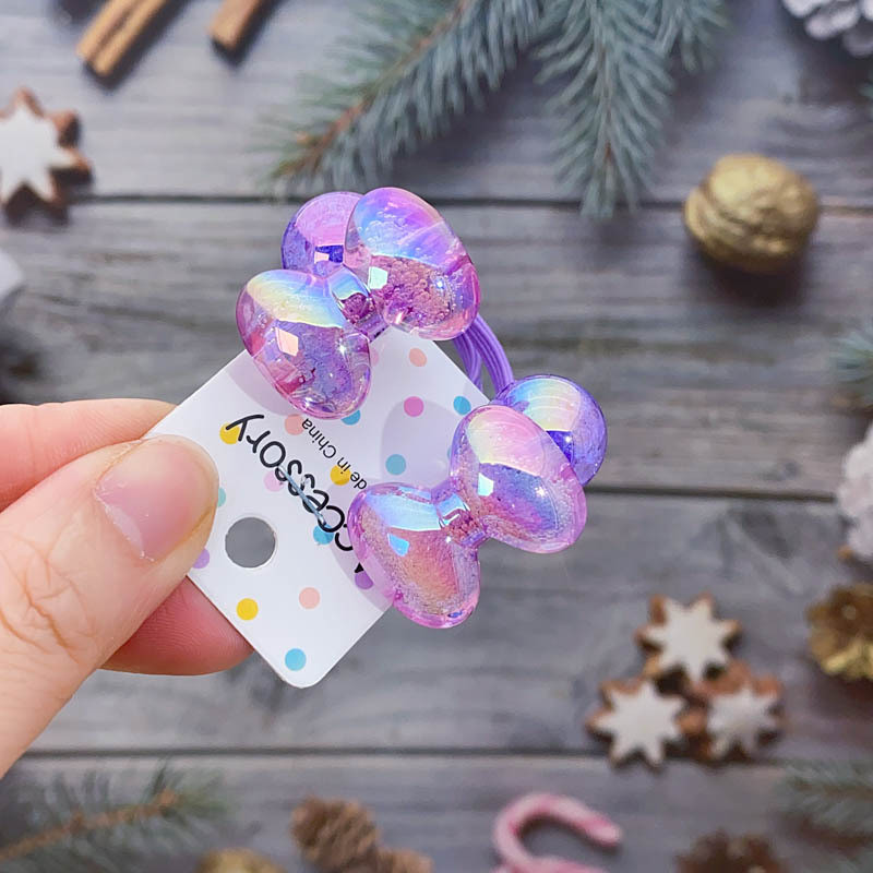 Prekrasna iluzorna mašna s mjehurićima u boji za djevojčice, elastične trake za kosu, uže za kosu, praskava perla Moños Para Cabello Niña dodaci za kosu za djevojčice