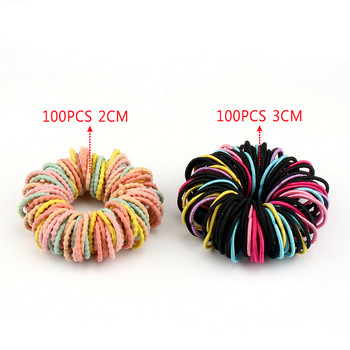 100Pcs/Lot Girl Μικρό λαστιχένιο δαχτυλίδι Thicken Hair Spiral ελαστικό σχοινί μαλλιών Κορεάτικο δαχτυλίδι αντίχειρα Σχοινιά κεφαλής Παιδικά αξεσουάρ μαλλιών