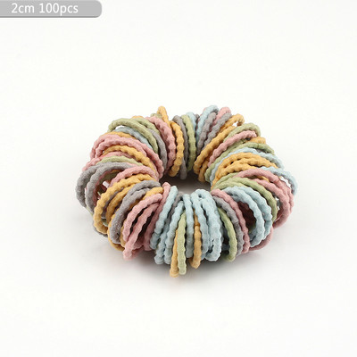 100 vnt/Lot Girl Maža guminė juostelė sustorėjusi plaukų žiedas spiralinė elastinė plaukų virvė Korėjietiška nykščio žiedo galvutės virvelė Vaikų plaukų aksesuarai