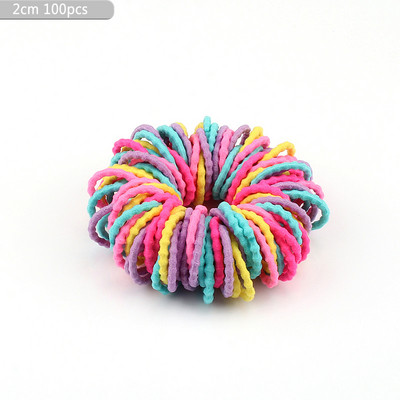 100 vnt/Lot Girl Maža guminė juostelė sustorėjusi plaukų žiedas spiralinė elastinė plaukų virvė Korėjietiška nykščio žiedo galvutės virvelė Vaikų plaukų aksesuarai