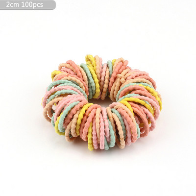 100 vnt/Lot Girl Maža guminė juostelė sustorėjusi plaukų žiedas spiralinė elastinė plaukų virvė Korėjietiška nykščio žiedo galvutės virvelė Vaikų plaukų aksesuarai