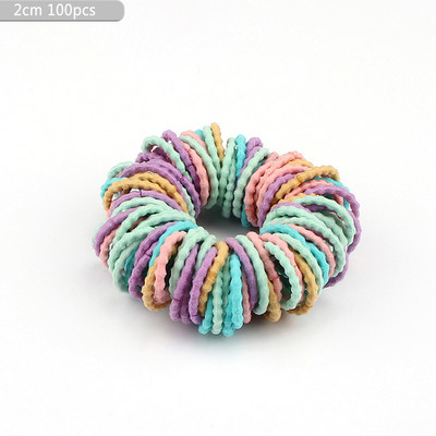 100 vnt/Lot Girl Maža guminė juostelė sustorėjusi plaukų žiedas spiralinė elastinė plaukų virvė Korėjietiška nykščio žiedo galvutės virvelė Vaikų plaukų aksesuarai