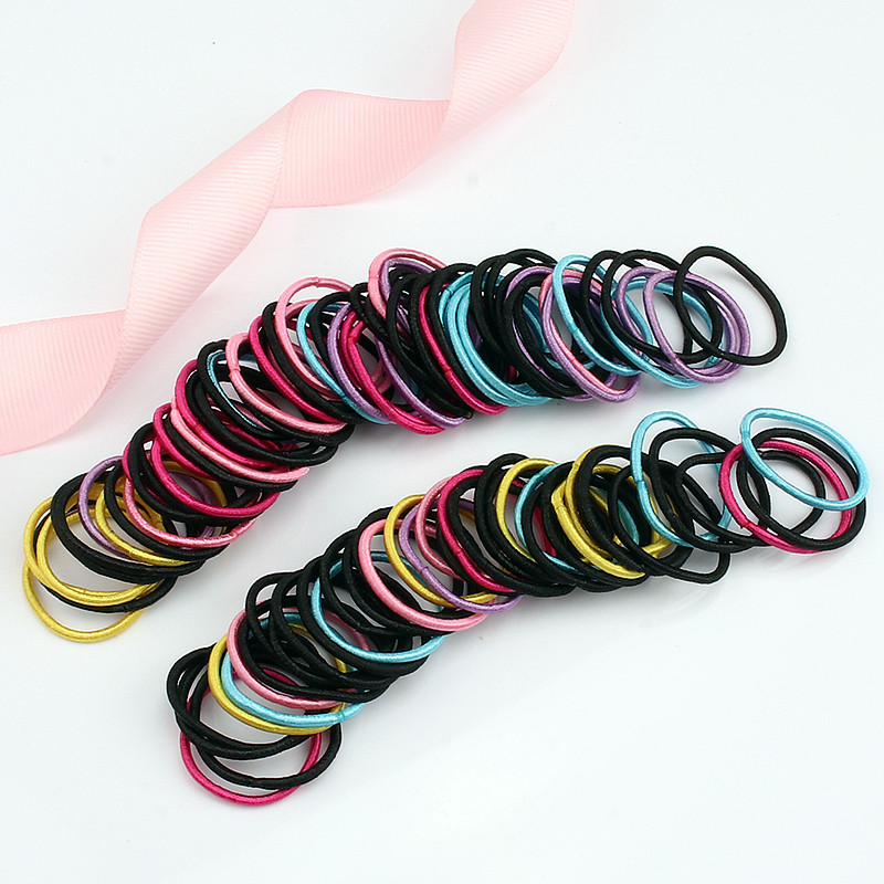 100 vnt/Lot Girl Maža guminė juostelė sustorėjusi plaukų žiedas spiralinė elastinė plaukų virvė Korėjietiška nykščio žiedo galvutės virvelė Vaikų plaukų aksesuarai