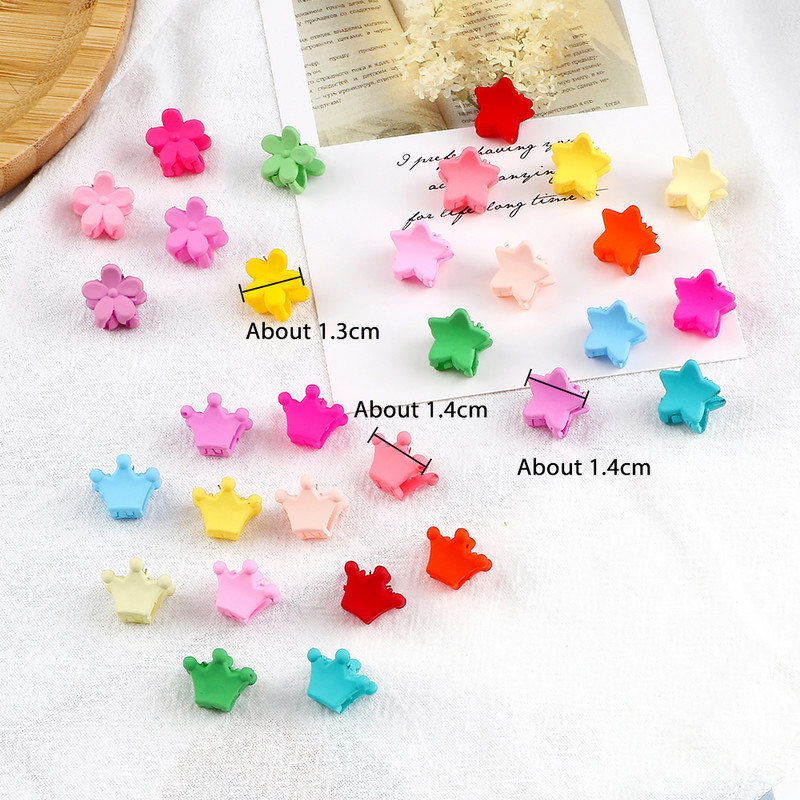 100 buc. Mini gheare de păr colorate, coroană de flori drăguță, ac de păr cu stea, cleme de păr cu ridicata pentru copii, accesorii pentru păr pentru copii, cadouri
