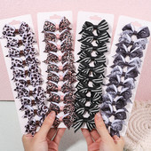 10Pcs/Set 2.5'' Leopard mašne Kose za kosu za djecu Djevojčice Boutique ukosnice s ukosnicama Pokrivala za glavu Dodaci za kosu s prugastim printom