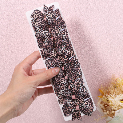 10Pcs/Set 2.5'' Leopard mašne Kose za kosu za djecu Djevojčice Boutique ukosnice s ukosnicama Pokrivala za glavu Dodaci za kosu s prugastim printom