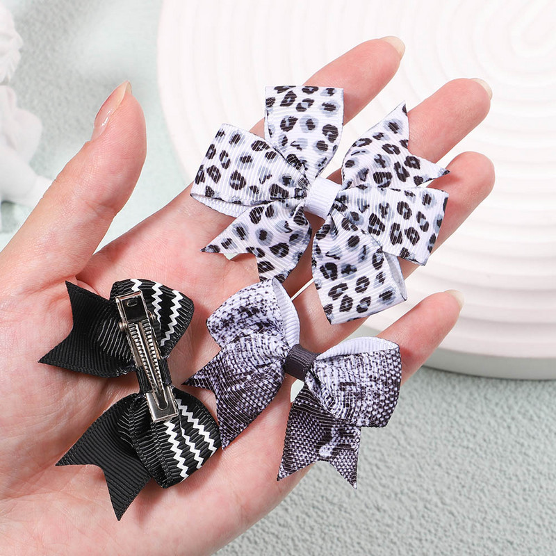 10Pcs/Set 2.5'' Leopard mašne Kose za kosu za djecu Djevojčice Boutique ukosnice s ukosnicama Pokrivala za glavu Dodaci za kosu s prugastim printom