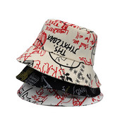 Pălărie de tip găleată pentru femei, cu imprimeu cu litere graffiti, pălărie de pescar, bărbați, șapcă de soare de vară, pălărie Panama pliabilă pentru plajă, călărie în aer liber