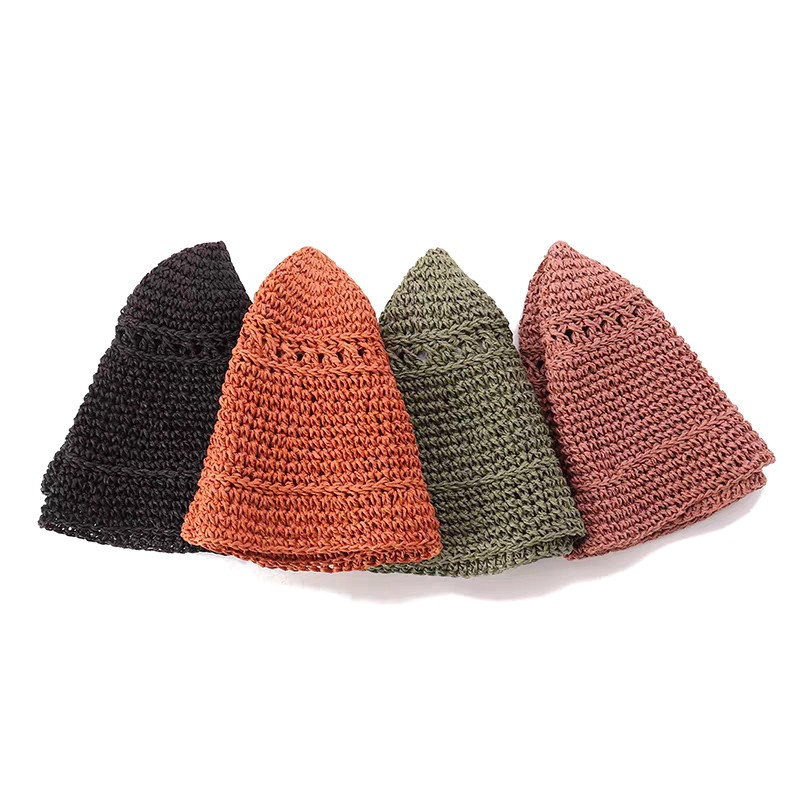 New Fashion Lady Paie Pălărie Femei Vară Parasolară Capac de soare Panama Boater Floppy Bucket Cap Femeie Femeie Pălărie de paie Plajă