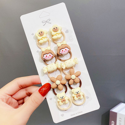 10PCS/Set Djevojčice, slatke životinje iz crtića, cvijeće, male elastične trake za kosu, ljupke gumene trake za kosu, dječji dodaci za kosu