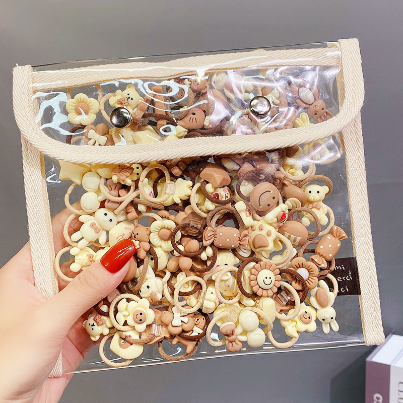 10PCS/Set Djevojčice, slatke životinje iz crtića, cvijeće, male elastične trake za kosu, ljupke gumene trake za kosu, dječji dodaci za kosu