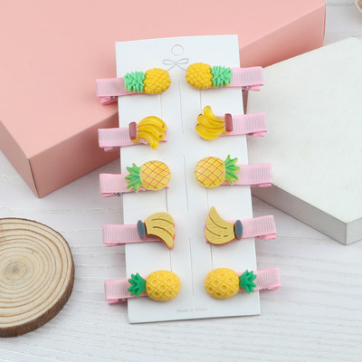 10kom/set Nova djevojka Slatka crtana ukosnica Voće Jagoda Avokado Banana Ukosnice Prekrasna ružičasta mini kopča za kosu Poklon za djecu Žene