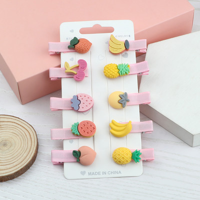 10kom/set Nova djevojka Slatka crtana ukosnica Voće Jagoda Avokado Banana Ukosnice Prekrasna ružičasta mini kopča za kosu Poklon za djecu Žene