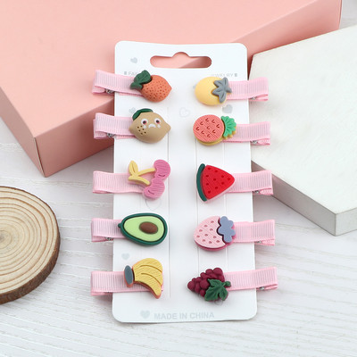 10kom/set Nova djevojka Slatka crtana ukosnica Voće Jagoda Avokado Banana Ukosnice Prekrasna ružičasta mini kopča za kosu Poklon za djecu Žene