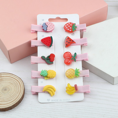 10kom/set Nova djevojka Slatka crtana ukosnica Voće Jagoda Avokado Banana Ukosnice Prekrasna ružičasta mini kopča za kosu Poklon za djecu Žene