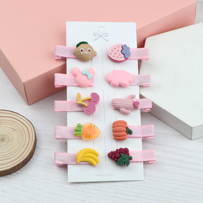 10kom/set Nova djevojka Slatka crtana ukosnica Voće Jagoda Avokado Banana Ukosnice Prekrasna ružičasta mini kopča za kosu Poklon za djecu Žene