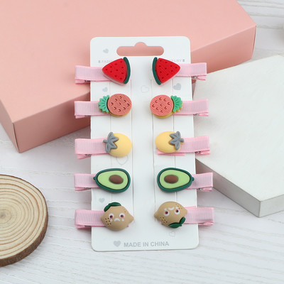 10kom/set Nova djevojka Slatka crtana ukosnica Voće Jagoda Avokado Banana Ukosnice Prekrasna ružičasta mini kopča za kosu Poklon za djecu Žene