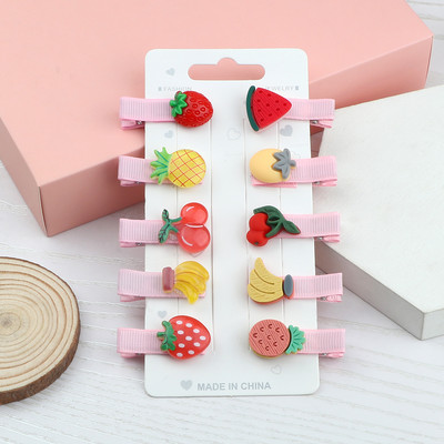 10kom/set Nova djevojka Slatka crtana ukosnica Voće Jagoda Avokado Banana Ukosnice Prekrasna ružičasta mini kopča za kosu Poklon za djecu Žene