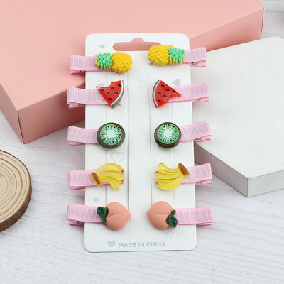 10kom/set Nova djevojka Slatka crtana ukosnica Voće Jagoda Avokado Banana Ukosnice Prekrasna ružičasta mini kopča za kosu Poklon za djecu Žene