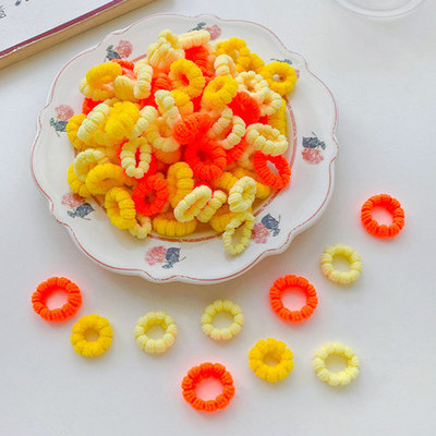 100 buc/lot copii inel neon pentru prosop inel pentru păr pentru fetițe, mini bandă elastică de cauciuc, accesorii de păr fără sudură, coadă de cal