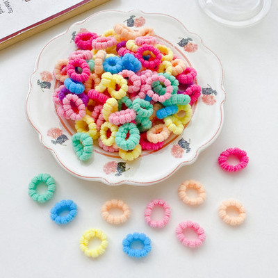 100 buc/lot copii inel neon pentru prosop inel pentru păr pentru fetițe, mini bandă elastică de cauciuc, accesorii de păr fără sudură, coadă de cal