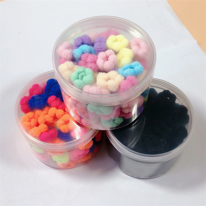 100 buc/lot copii inel neon pentru prosop inel pentru păr pentru fetițe, mini bandă elastică de cauciuc, accesorii de păr fără sudură, coadă de cal