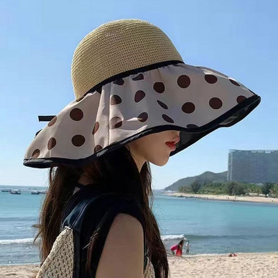 Šešir s kantom protiv UV zračenja Ženski šešir sa širokim obodom za plažu Šešir za sunčanje Traka za sunčanje Ljetni panamski šešir za zaštitu od sunca Vanjski sklopivi prijenosni ribarski šešir