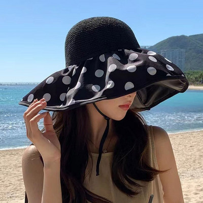 Šešir s kantom protiv UV zračenja Ženski šešir sa širokim obodom za plažu Šešir za sunčanje Traka za sunčanje Ljetni panamski šešir za zaštitu od sunca Vanjski sklopivi prijenosni ribarski šešir