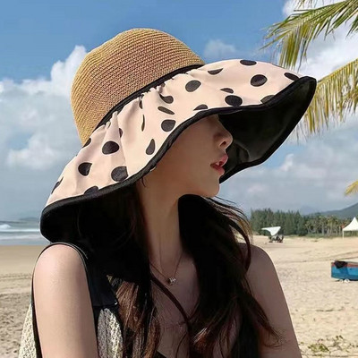 Šešir s kantom protiv UV zračenja Ženski šešir sa širokim obodom za plažu Šešir za sunčanje Traka za sunčanje Ljetni panamski šešir za zaštitu od sunca Vanjski sklopivi prijenosni ribarski šešir