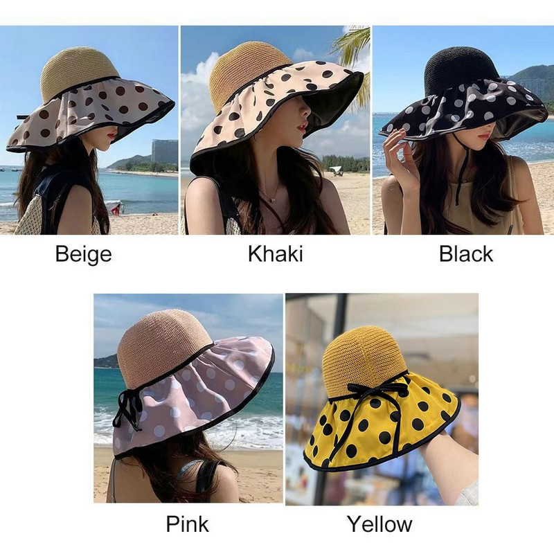 Šešir s kantom protiv UV zračenja Ženski šešir sa širokim obodom za plažu Šešir za sunčanje Traka za sunčanje Ljetni panamski šešir za zaštitu od sunca Vanjski sklopivi prijenosni ribarski šešir