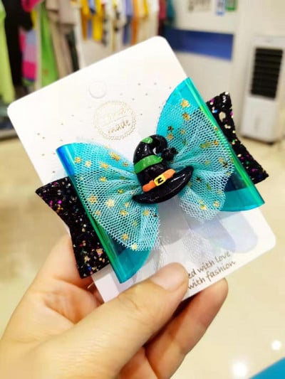 Thumbelina Helovino vakarėlio lankeliai plaukams Blizgantys plaukų lankeliai su segtuku Dance Party Bow Plaukų segtukai Merginų plaukų segtukai Plaukų aksesuarai