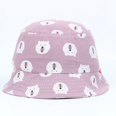 Pălărie de pescar pentru copii de vară Pălărie pliabilă cu găleată din desene animate Pălării cu găleată de stradă Hip Hop Căciuli de pescuit cu imprimeu de urs vintage
