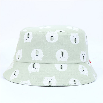 Pălărie de pescar pentru copii de vară Pălărie pliabilă cu găleată din desene animate Pălării cu găleată de stradă Hip Hop Căciuli de pescuit cu imprimeu de urs vintage