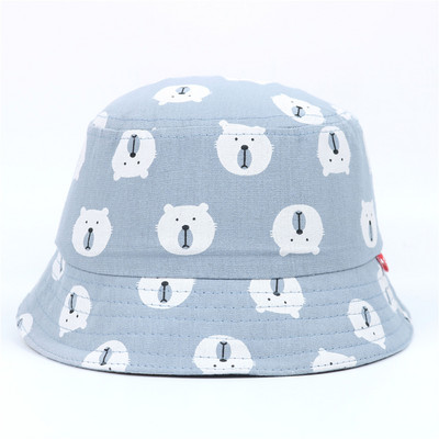 Pălărie de pescar pentru copii de vară Pălărie pliabilă cu găleată din desene animate Pălării cu găleată de stradă Hip Hop Căciuli de pescuit cu imprimeu de urs vintage