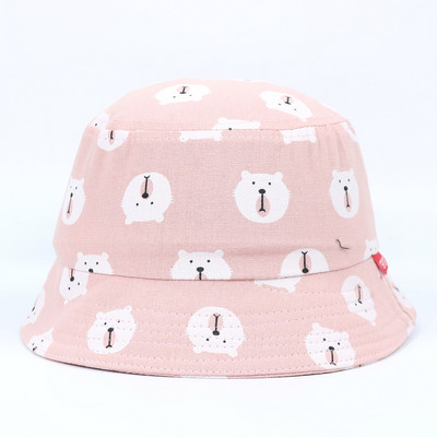 Pălărie de pescar pentru copii de vară Pălărie pliabilă cu găleată din desene animate Pălării cu găleată de stradă Hip Hop Căciuli de pescuit cu imprimeu de urs vintage