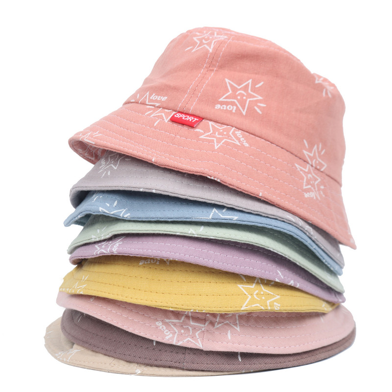 Pălărie de pescar pentru copii de vară Pălărie pliabilă cu găleată din desene animate Pălării cu găleată de stradă Hip Hop Căciuli de pescuit cu imprimeu de urs vintage